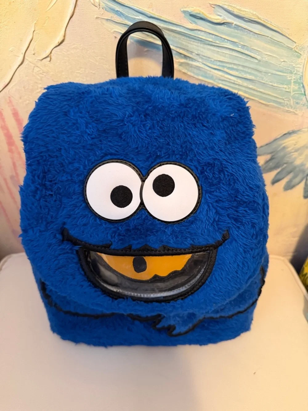Loungefly Sesame Street Cookie Monster Plush Mini Backpack - Blue New!